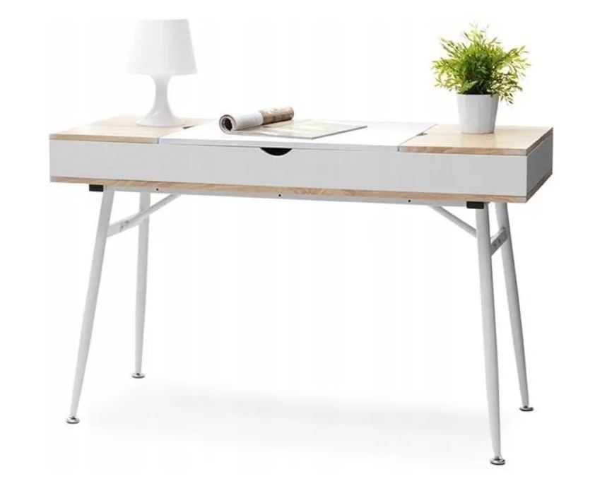 Białe biurko Skandynawskie ze schowkami Visby
