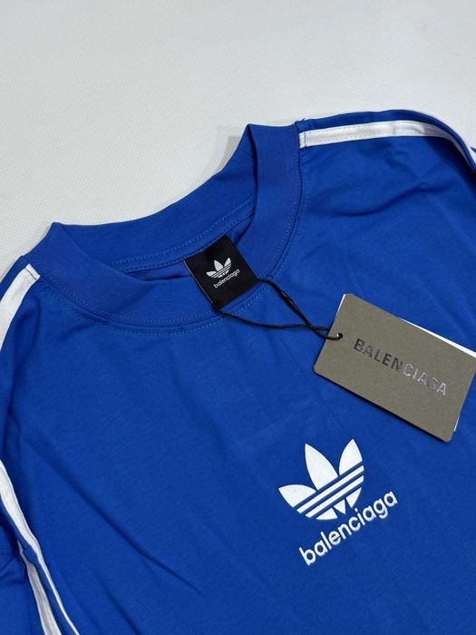 лонгслив Balenciaga x Adidas Blue longsleeve