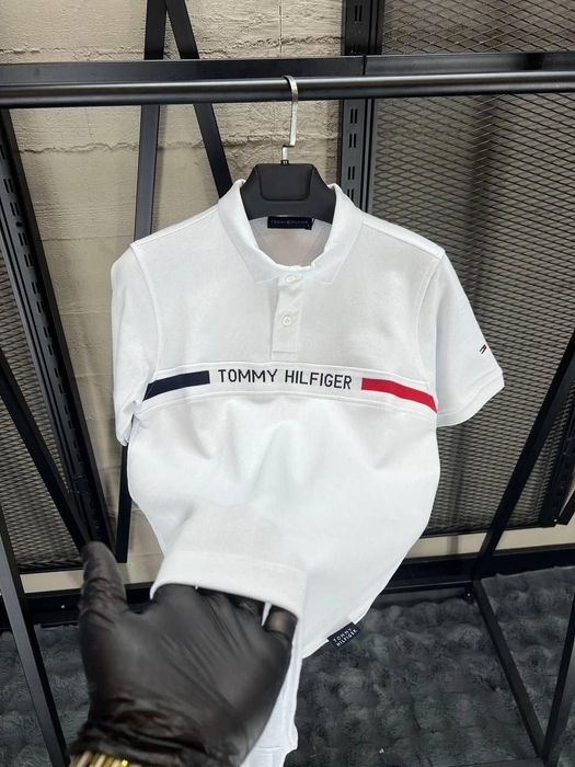 НОВИНКА 2025!! Чоловіче поло Tommy Hilfiger біла літня футболка s m l