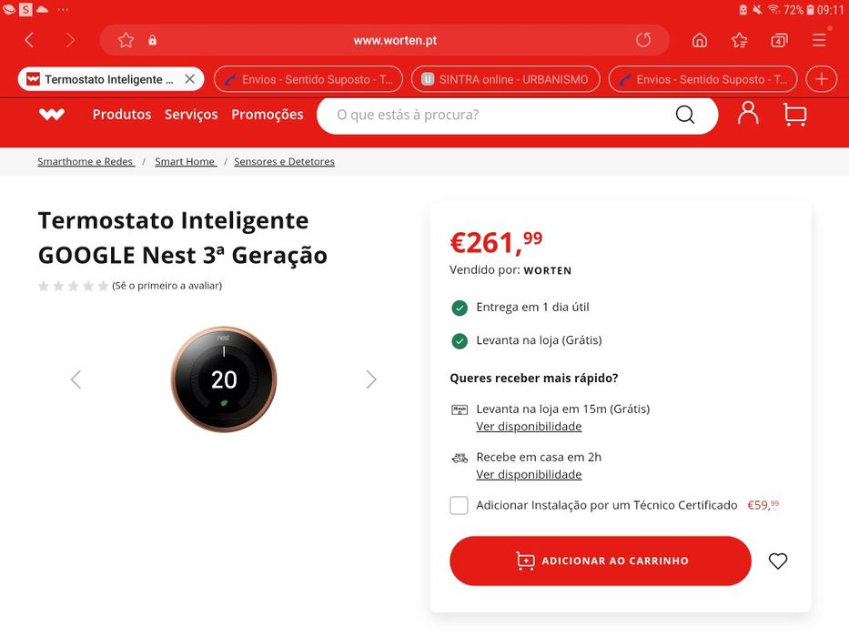 google nest 3° geração termostato inteligente