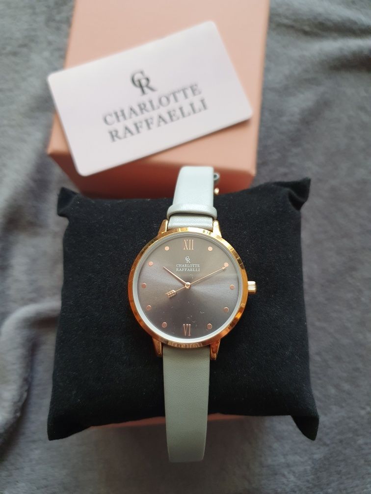 Nowy damski zegarek kwarcowy Charlotte Raffaelli skórzany pasek