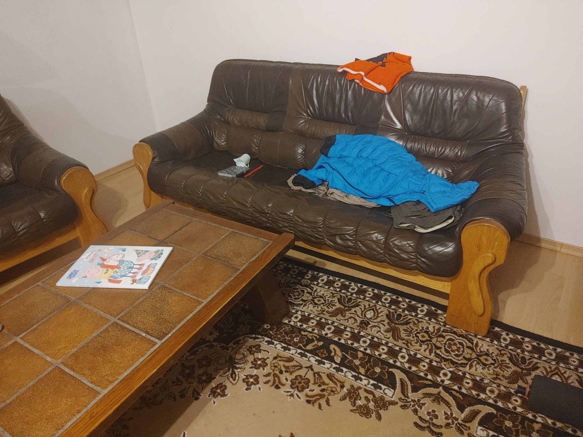 Wypoczynek skorzany sofa fotele