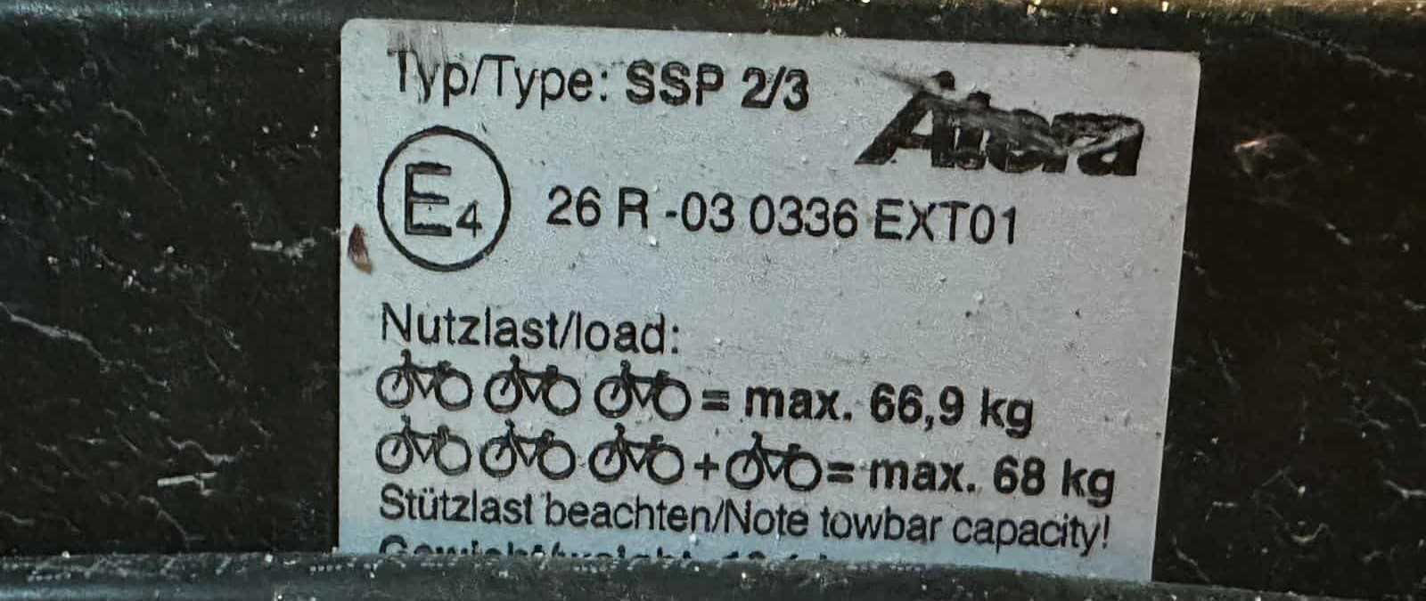 Uchwyt, bagażnik SSP2/3  na hak na 4 rowery