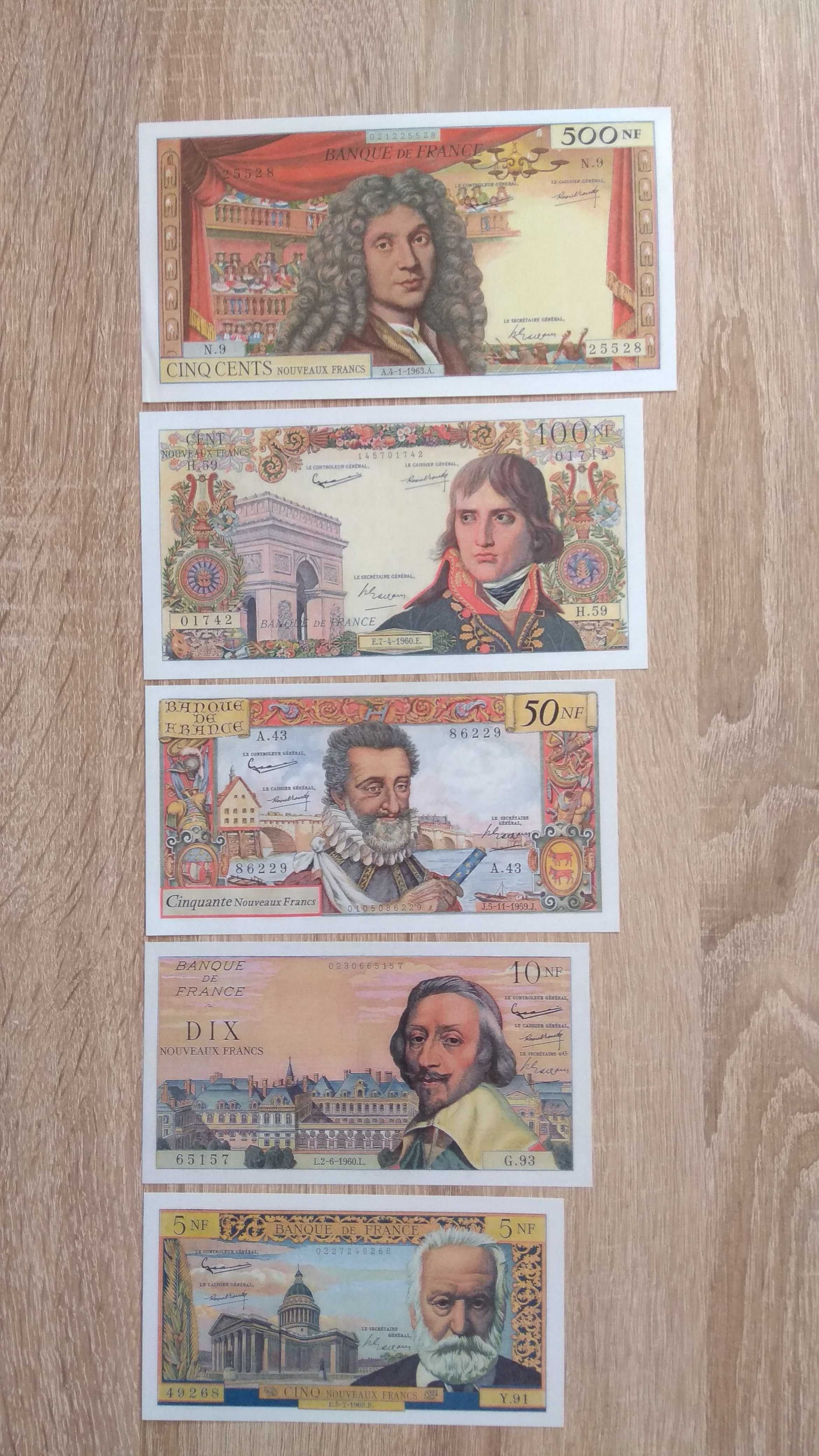 nowe kopie banknotów Francuskich