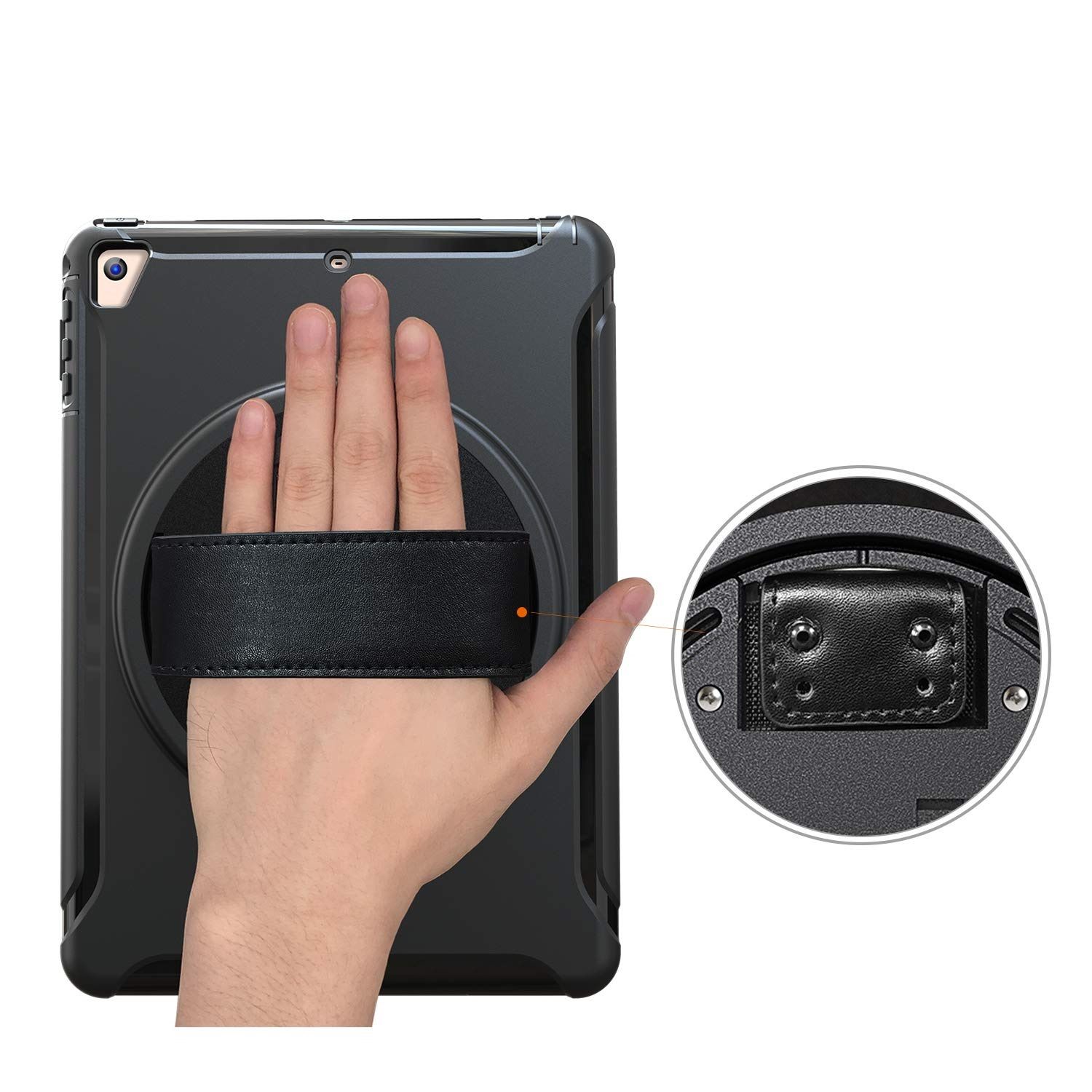 Etui do iPad Air 2/Air/Pro 9.7" Pancerne z Obrotową Podstawką Czarne