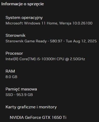 Dell G3 3500 i5/8GB/1TB SSD/GTX1650Ti/144Hz | Zamiana na PC