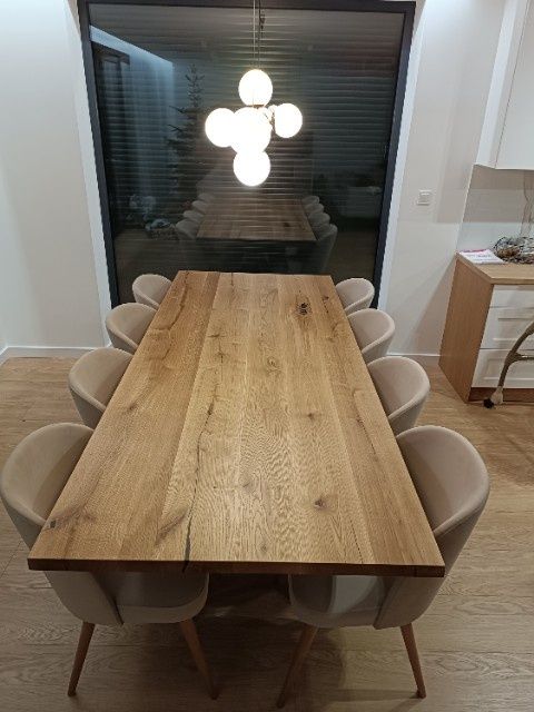 Stół z litego drewna dębowego loft pajak
