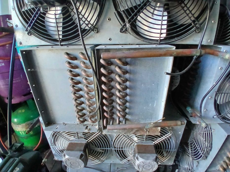 Wymiennik ciepła z 2 wentylatorami,  skraplacz chłodniczy