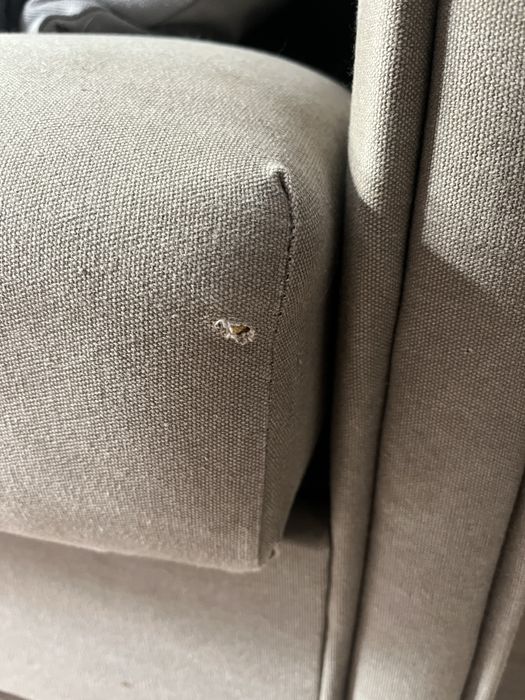 Sofá-cama vintage clic-clac bege