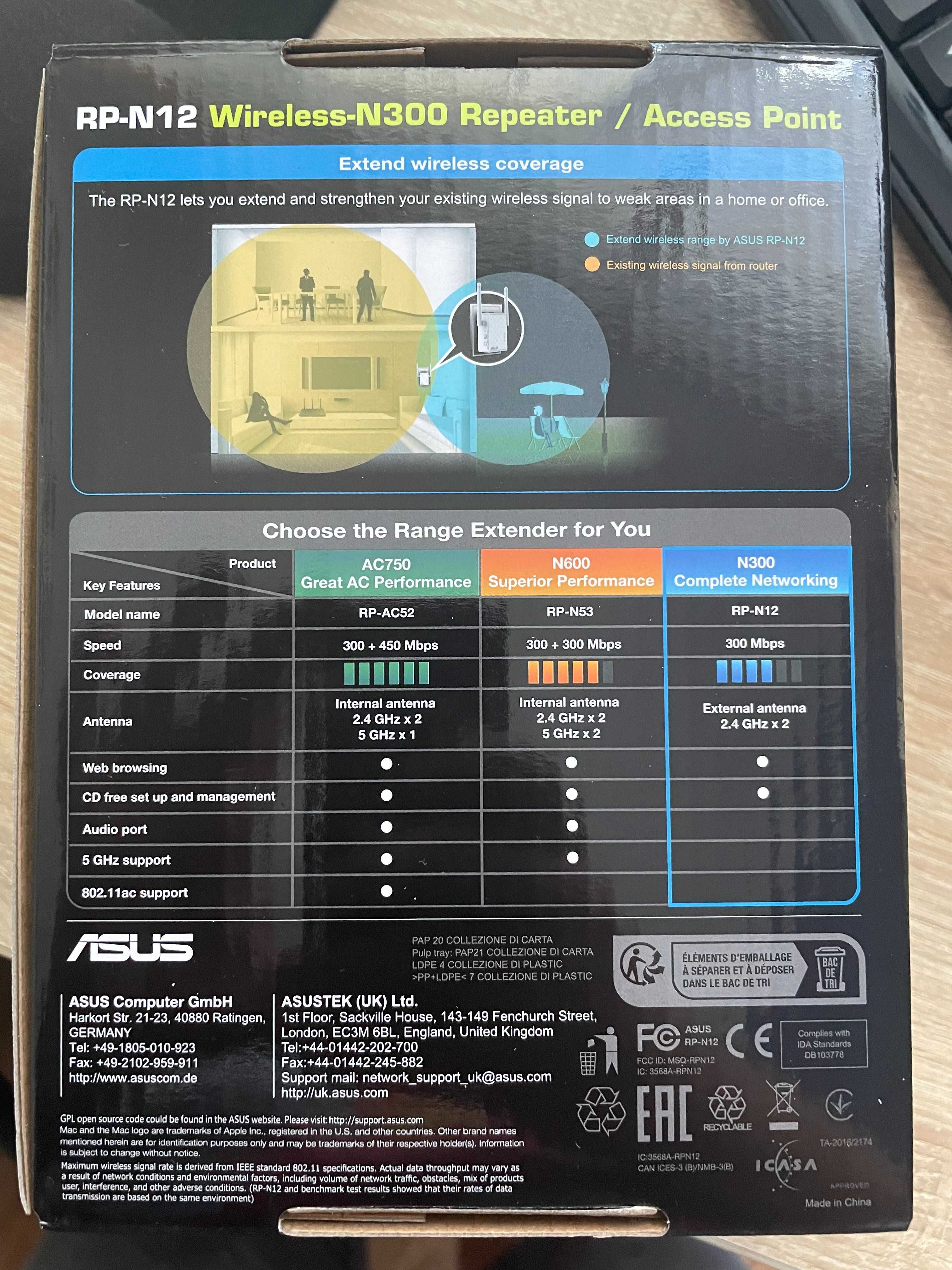 Asus PP-N12 Wireless-N300 Fast - Wzmacniacz Sygnału