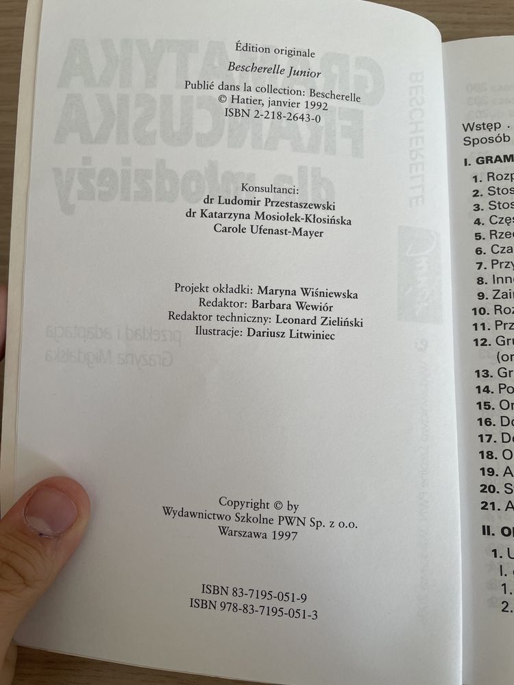Gramatyka francuska dla młodzieży(Bescherelle Junior) - rok 1997