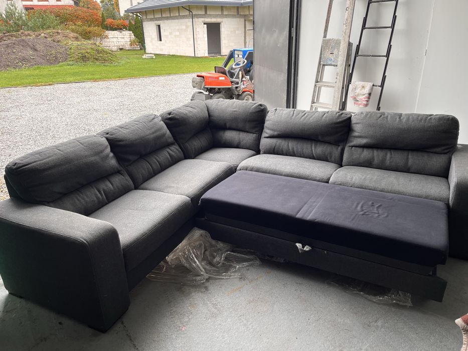Sofa rozkładana szary narożnik 270x248 cm