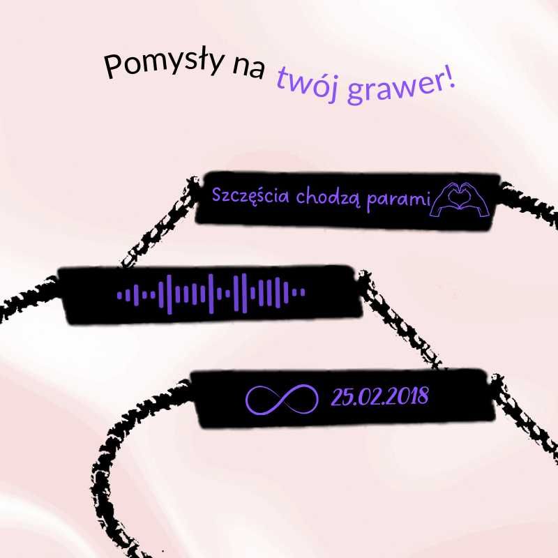 Srebrna Regulowana Bransoletka z Własnym Grawerem