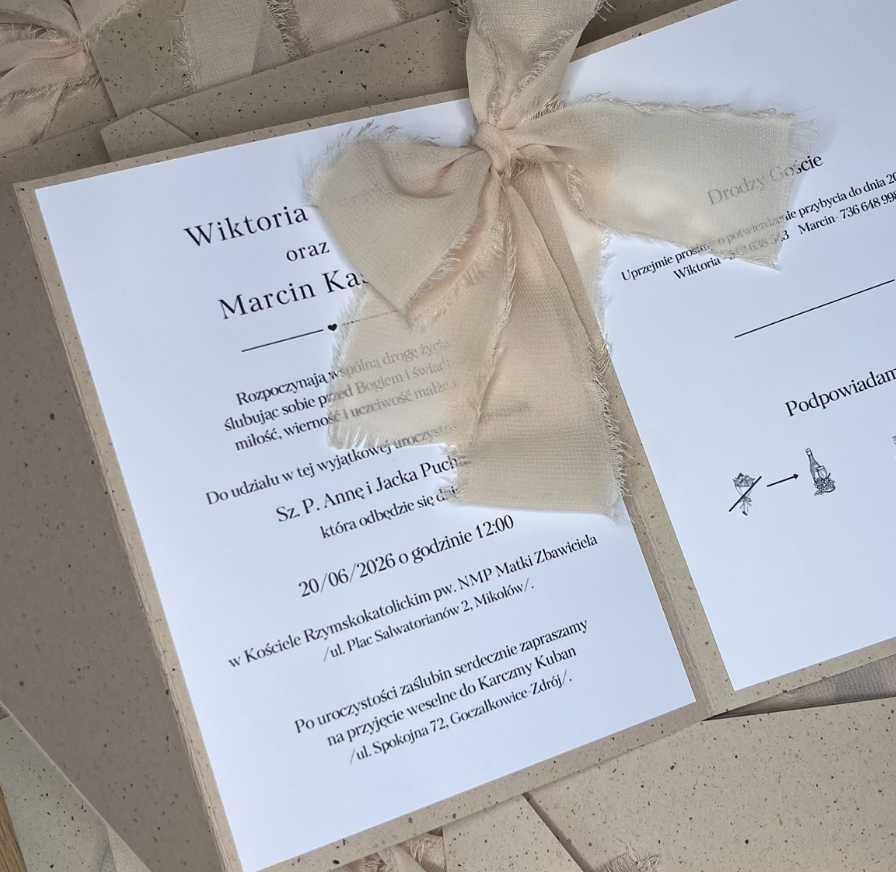 Kopertowe zaproszenie ślubne