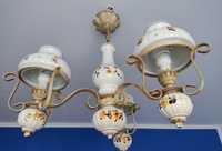 Lampa, trzy klosze, porcelanowa