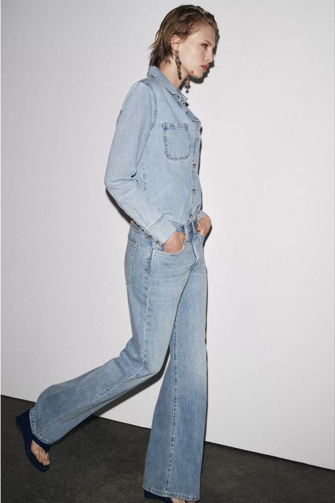 Джинси wide-leg zara new
