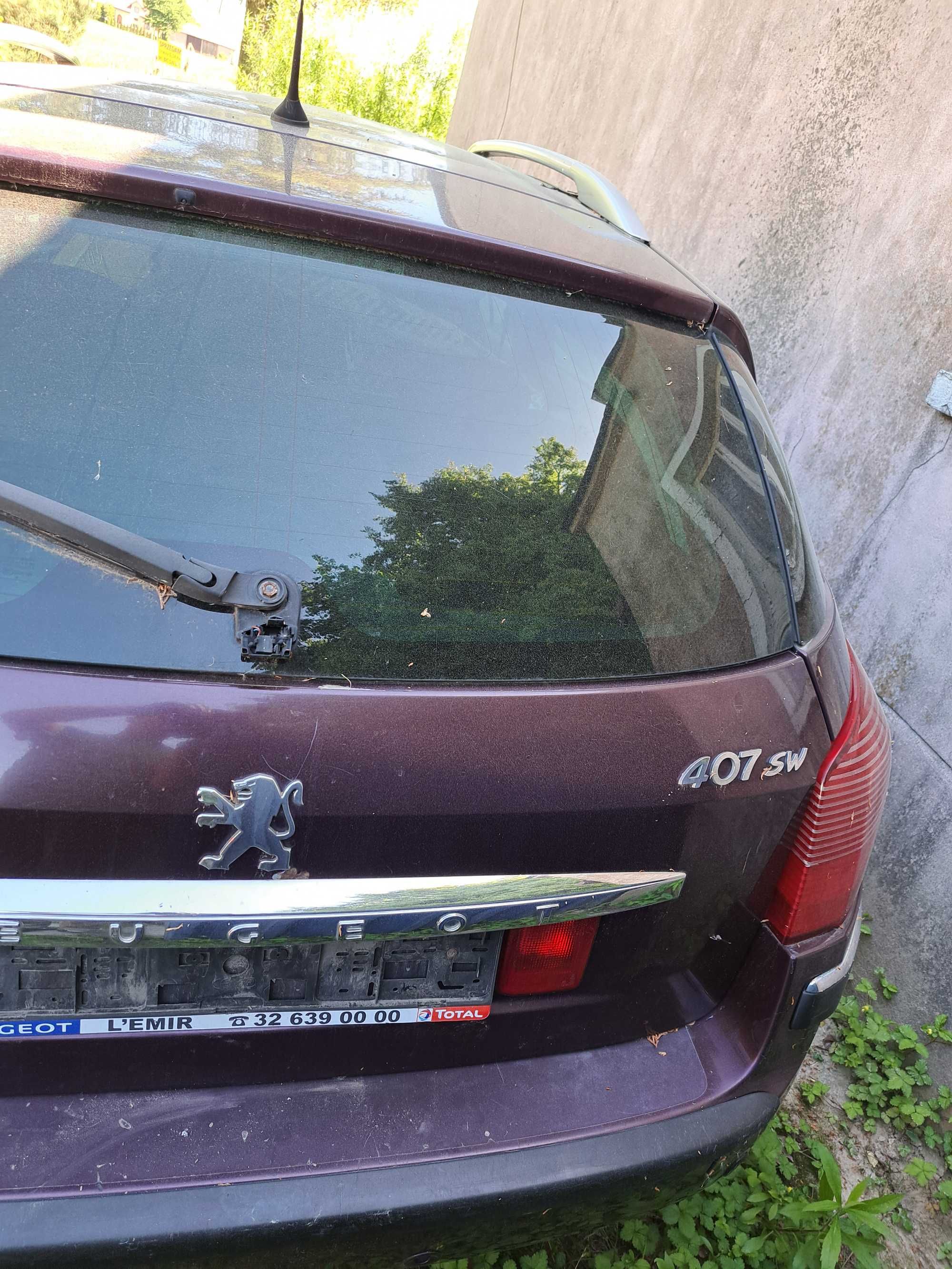 Klapa bagażnika Peugeot 407 KKCD kombi SW tylna klapa uchylna szyba