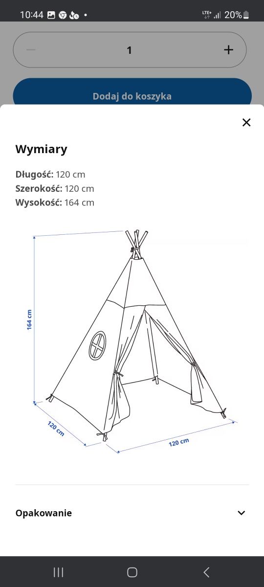 Namiot tipi dziecięcy Howlik  Ikea