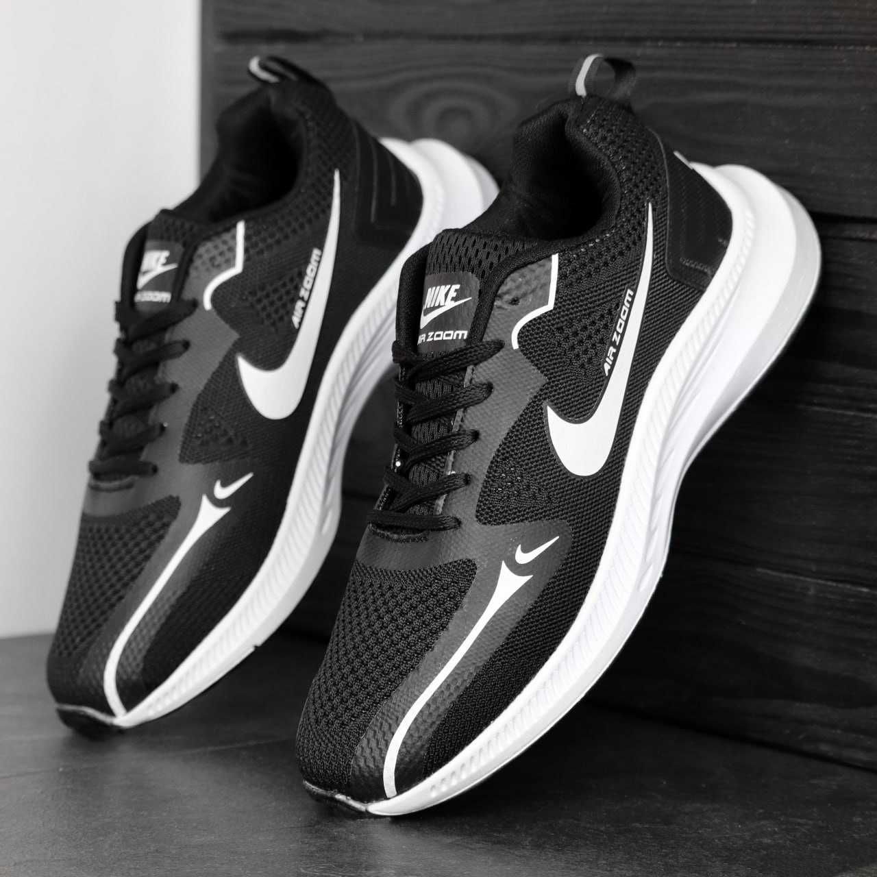 Чоловічі кросівки Nike чорний з білим 2041 РОЗПРОДАЖ