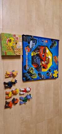 Blaze i MegaMaszyny książeczka z puzzlami+psi patrol figurki