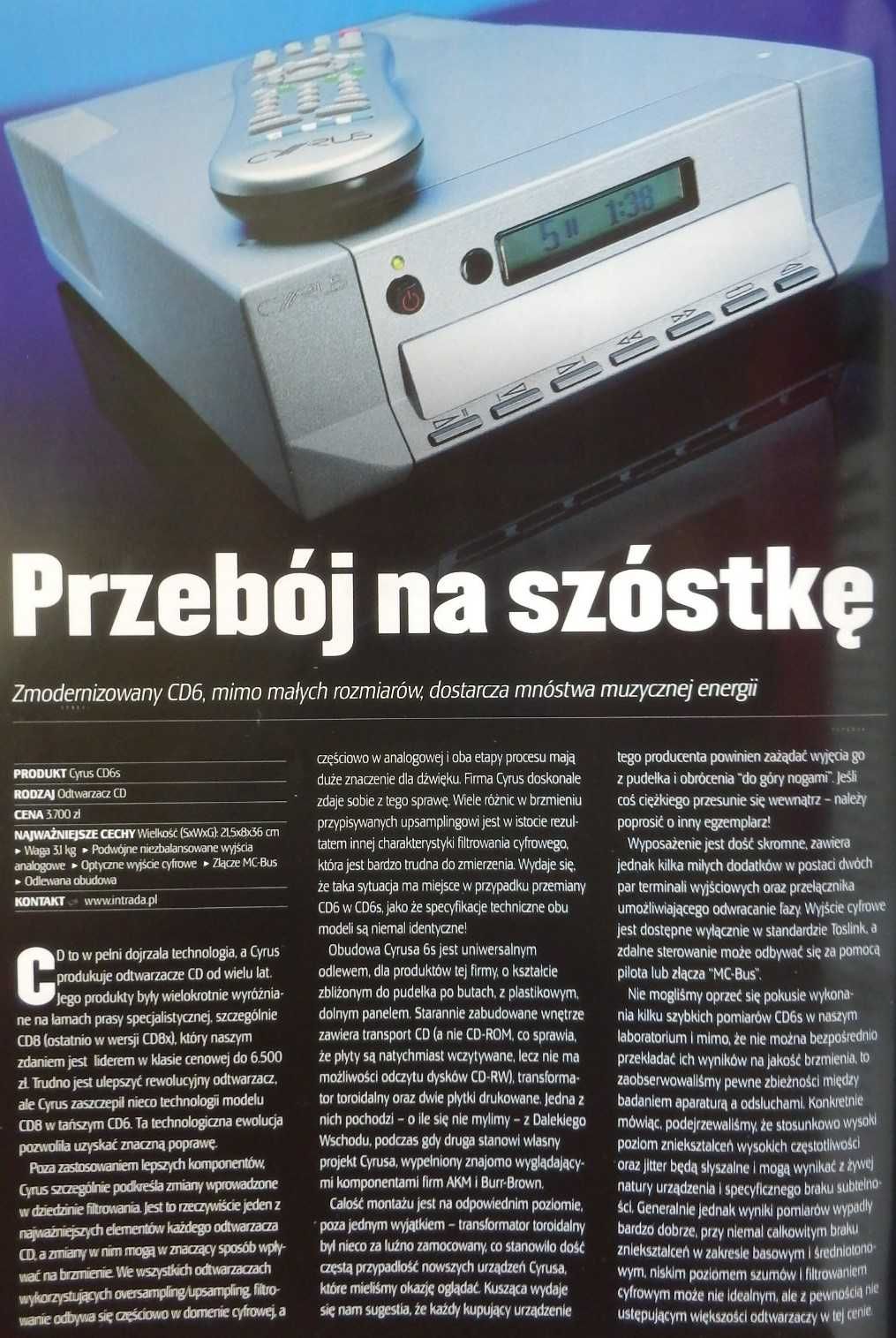 Cyrus CD 6 + wzmacniacz Cyrus 8 xp d (z DAC)