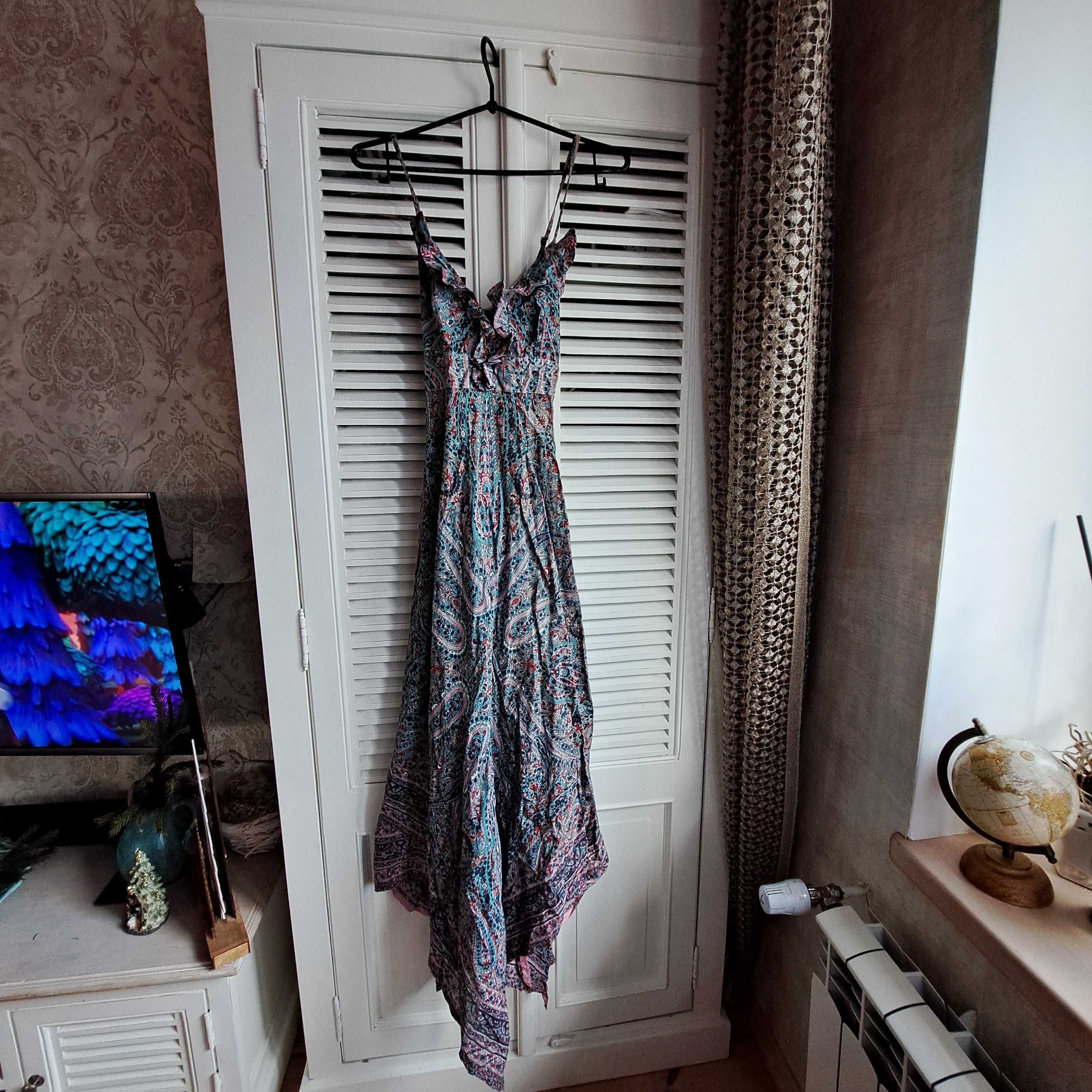 8  34 xs WAREHOUSE max boho etno UK piękna sukienka