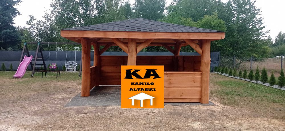 Altana ogrodowa na grubym balu