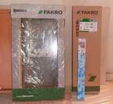 Okno dachowe Fakro 66x118 FTP-V U4 + kołnierz, markiza i roleta wew