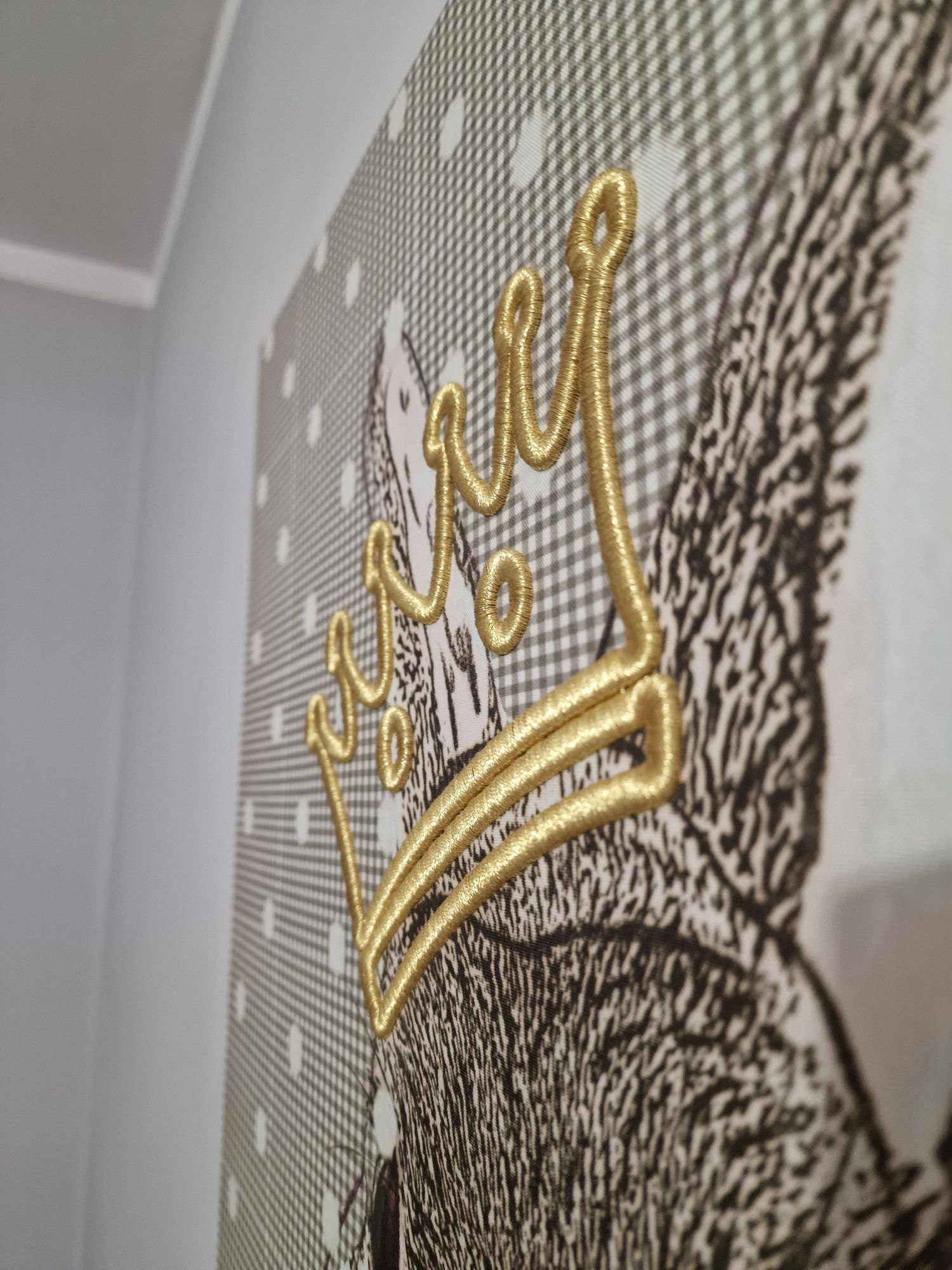 Obraz 3D kwadratowy zając korona 56x56