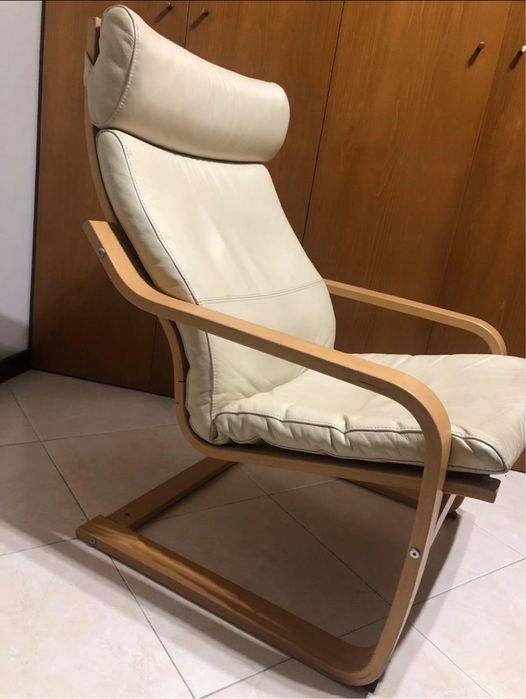 Poltrona chapa carvalho c/ velatura branca