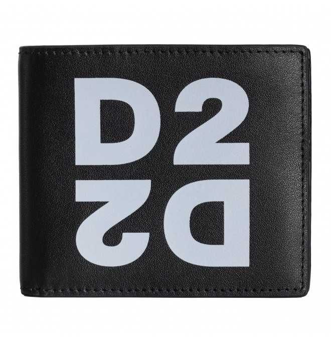 DSQUARED2 skórzany męski portfel D2 NERO NOWY