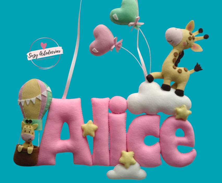 Enfeite Porta Quarto Decoração Girafa