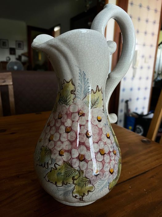 Jarra e bacia em faiança