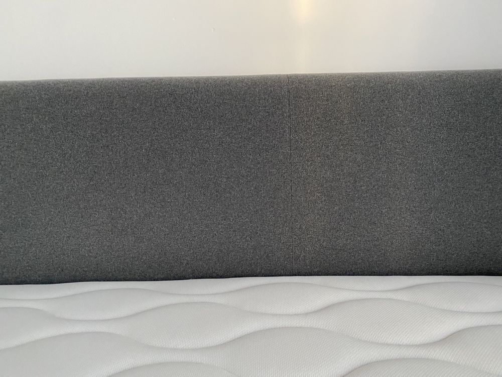 Rama łóżka tapicerowana NARRON, szary - Ikea 140x200 cm