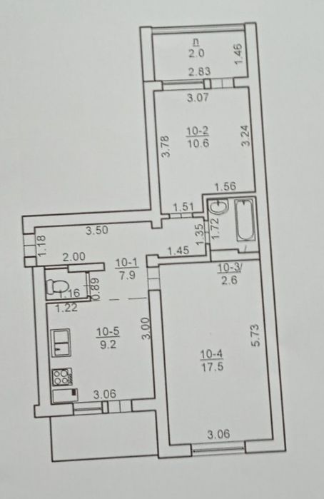 2-х кімната квартира в центрі селища Веселинове