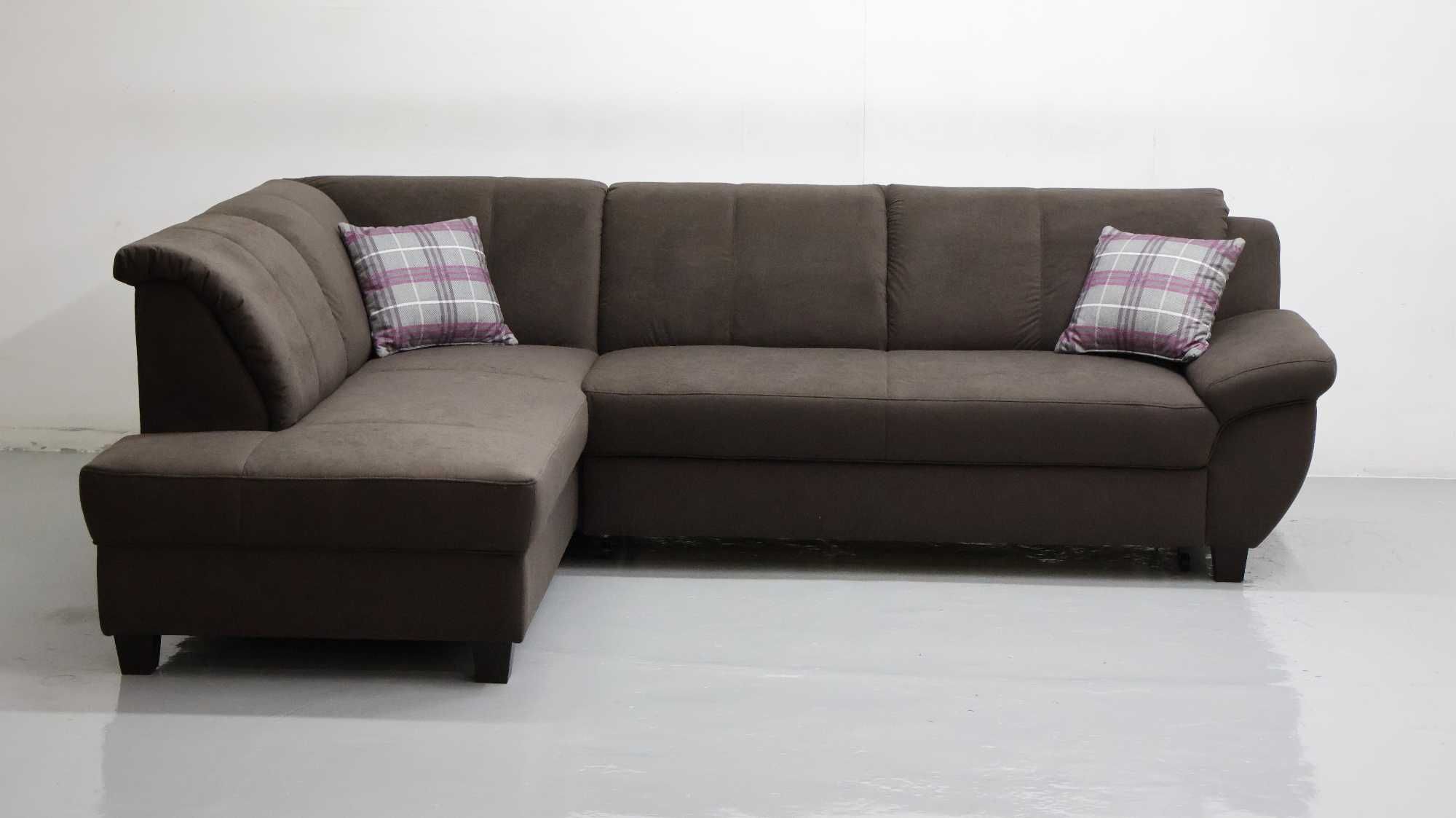 THA DESIGN NAROŻNIK funkcja spania kanapa rogówka DESIGN brązowa tkani