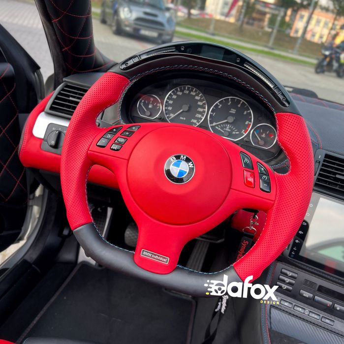 Kierownica do BMW E46 E39 E53 M3 M5 płaski dół LED wyświetlacz screen