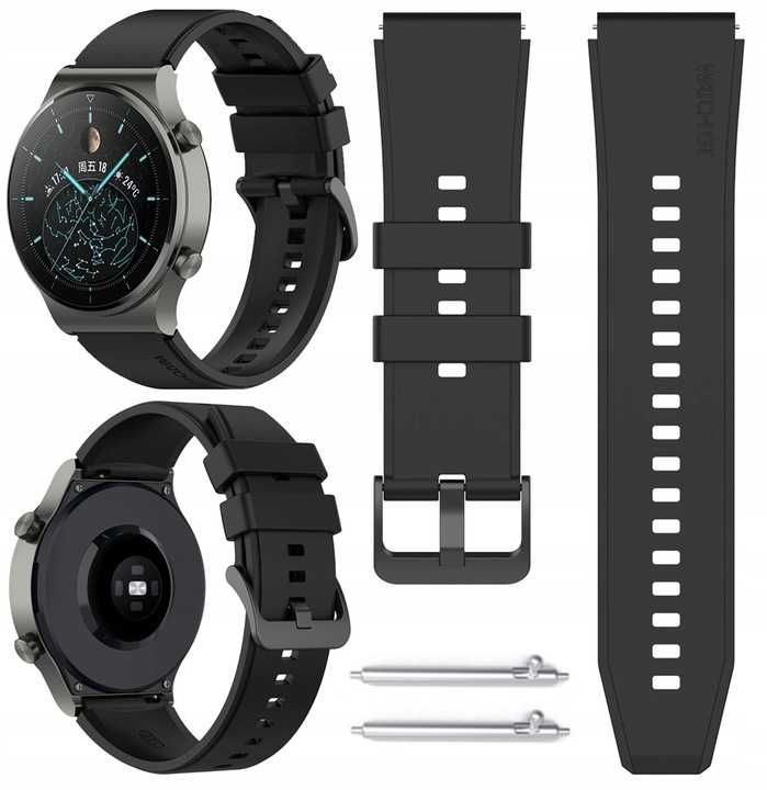 Pasek opaska Silikonowa AMAZFIT Stratos 2/2S 3 HUAWEI GT 22mm CZARNA