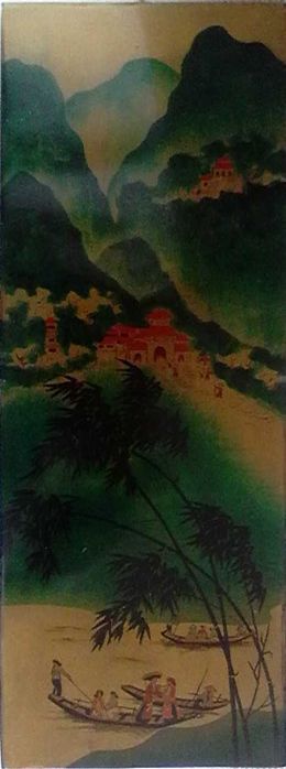 Картина на дереве под лаком и картина под стеклом.