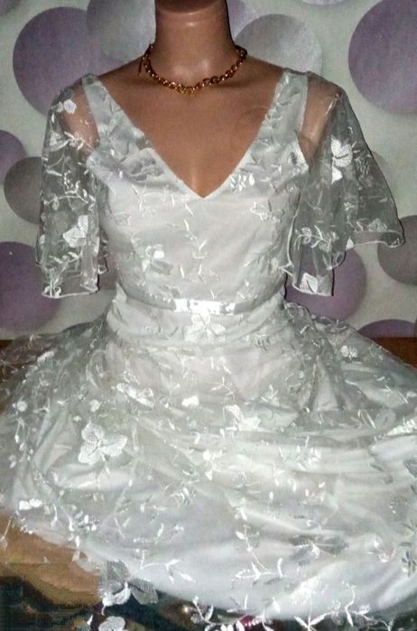 Сукня весільна. Платье свадебное. Либо коктейльное. 48 р.