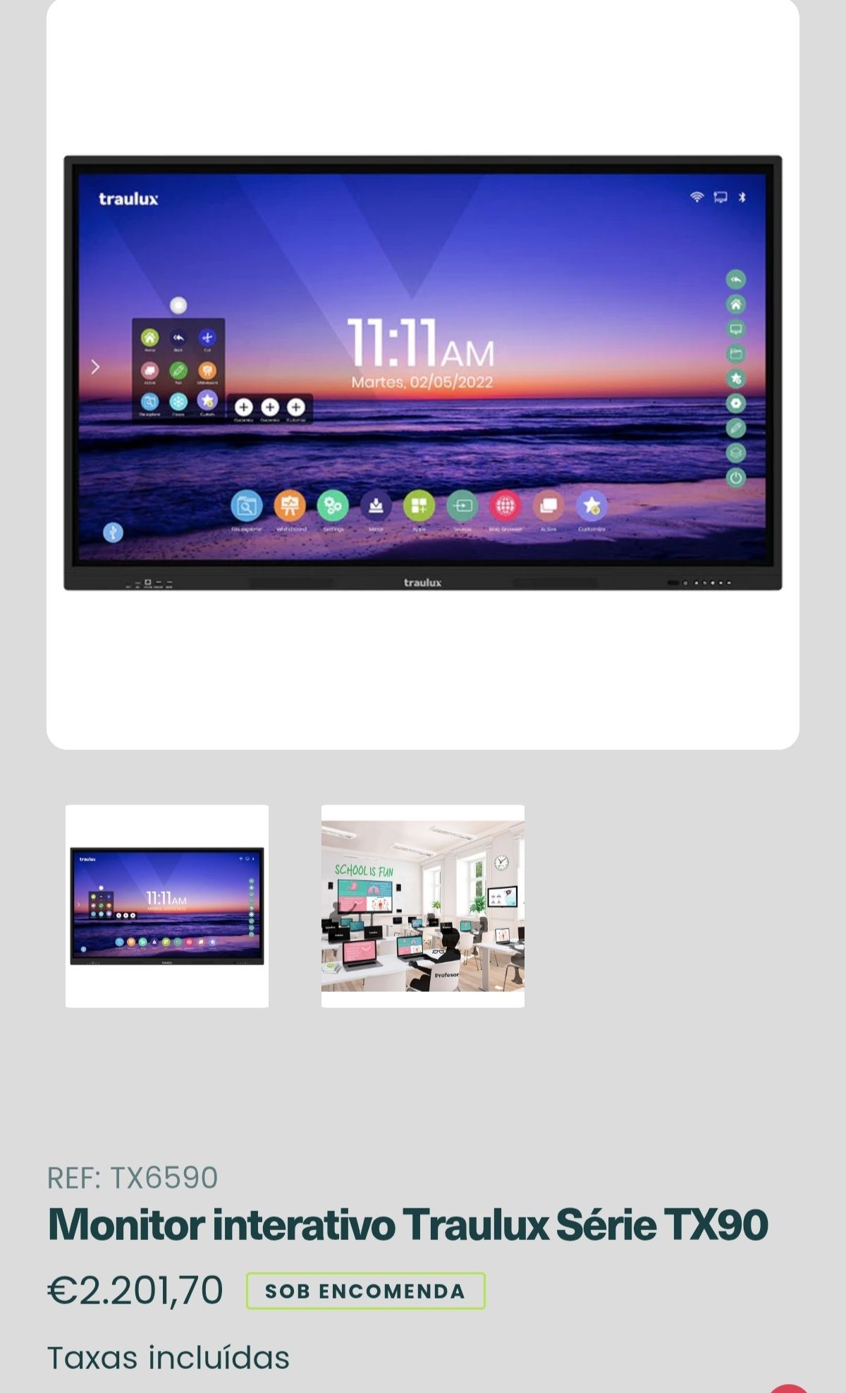 TV Interativa Traulux TX90 65 Polegadas