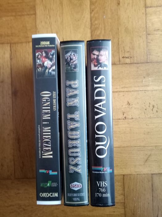 Kasety VHS, Ogniem i Mieczem,Pan Tadeusz, Quo vadis