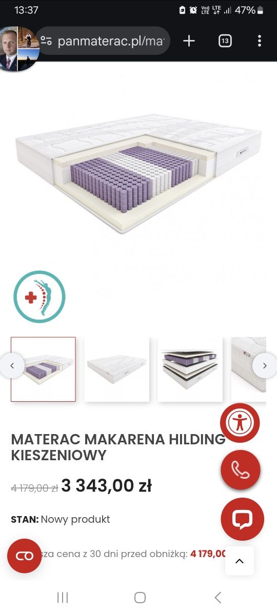 Łóżko z materacem Hilding Macarena 140x200