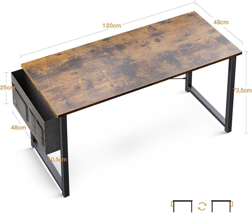 Biurko ODK 120x48cm  torbą do przechowywania i wieszakiem na słuchawki