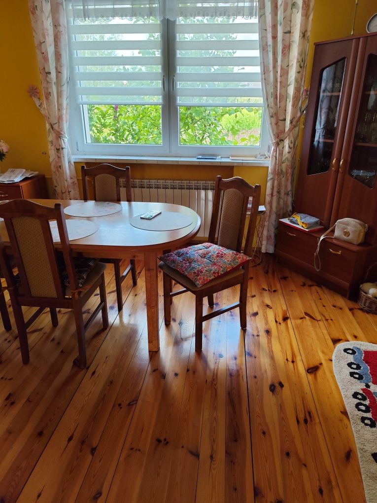 Stół i 6 krzeseł naturalne drewno dąb jasny