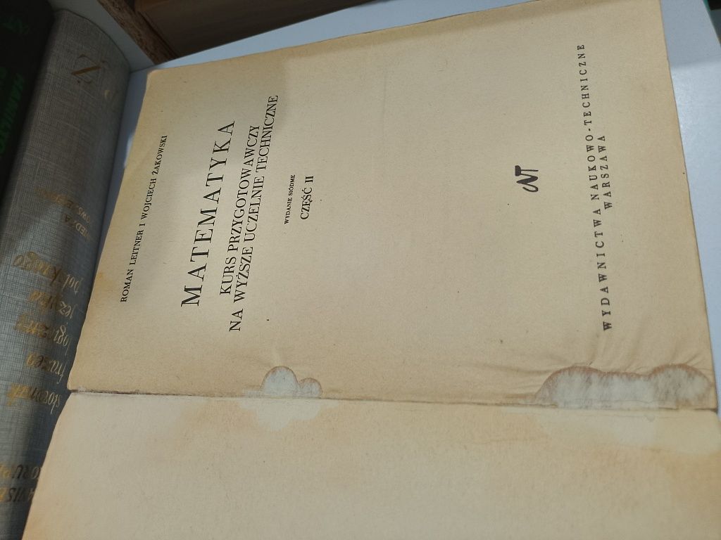 Leitner, Żakowski Matematyka część II kurs przygotowawczy na wyższe uc