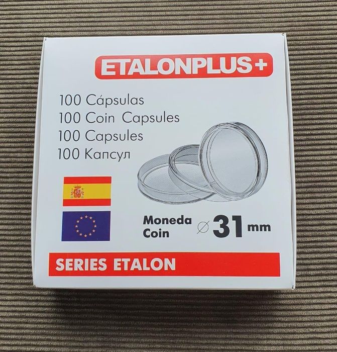 Капсули для монет - ETALONPLUS (Іспанія-Україна)- 31мм! Упаковка 10 шт