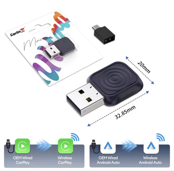 Беспроводной адаптер Apple CarPlay Android Avto карплей