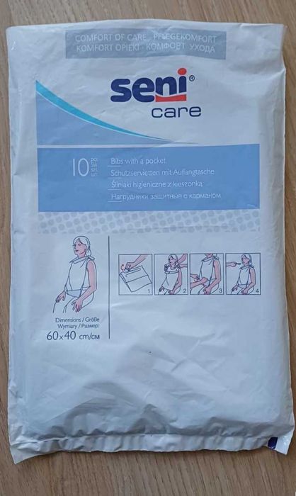 Śliniaki ochronne Seni Care z kieszonką dla dorosłych