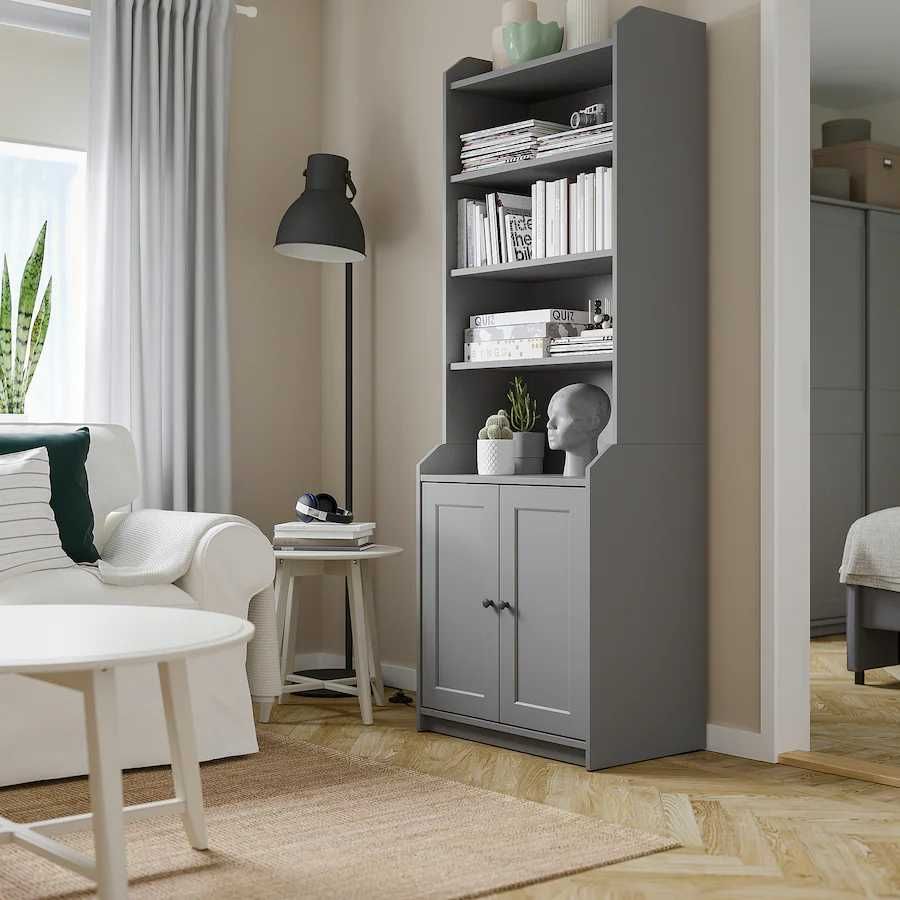 HAUGA ikea Szafka regał komoda z drzwiami szary, 70x199 cm, NOWA 799zł